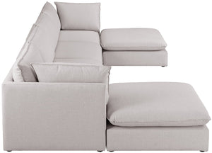 Mackenzie Linen Textured Fabric / Engineered Wood / Foam Contemporary Beige Durable Linen Textured Modular Sectional - 160" W x 80" D x 35" H