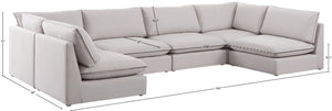Mackenzie Linen Textured Fabric / Engineered Wood / Foam Contemporary Beige Durable Linen Textured Modular Sectional - 160" W x 80" D x 35" H