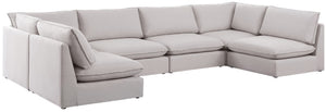 Mackenzie Linen Textured Fabric / Engineered Wood / Foam Contemporary Beige Durable Linen Textured Modular Sectional - 160" W x 80" D x 35" H