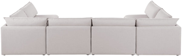 Mackenzie Linen Textured Fabric / Engineered Wood / Foam Contemporary Beige Durable Linen Textured Modular Sectional - 160" W x 80" D x 35" H