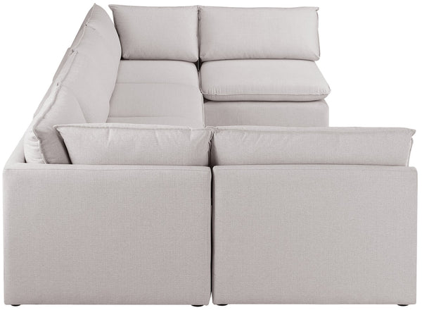 Mackenzie Linen Textured Fabric / Engineered Wood / Foam Contemporary Beige Durable Linen Textured Modular Sectional - 160" W x 80" D x 35" H