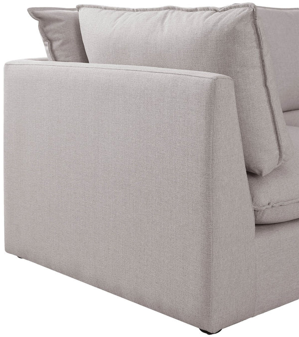 Mackenzie Linen Textured Fabric / Engineered Wood / Foam Contemporary Beige Durable Linen Textured Modular Sectional - 160" W x 80" D x 35" H