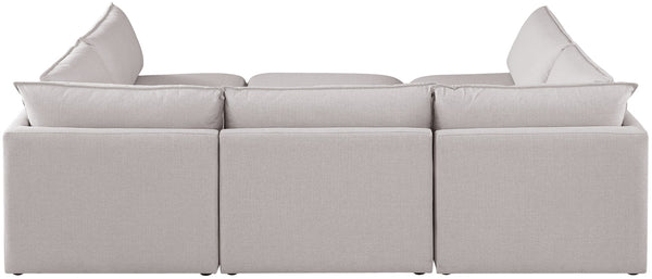 Mackenzie Linen Textured Fabric / Engineered Wood / Foam Contemporary Beige Durable Linen Textured Modular Sectional - 120" W x 80" D x 35" H