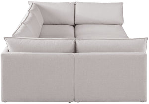 Mackenzie Linen Textured Fabric / Engineered Wood / Foam Contemporary Beige Durable Linen Textured Modular Sectional - 120" W x 80" D x 35" H