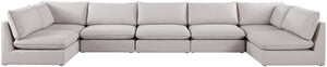 Mackenzie Linen Textured Fabric / Engineered Wood / Foam Contemporary Beige Durable Linen Textured Modular Sectional - 200" W x 80" D x 35" H