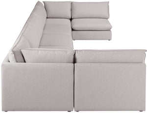 Mackenzie Linen Textured Fabric / Engineered Wood / Foam Contemporary Beige Durable Linen Textured Modular Sectional - 200" W x 80" D x 35" H
