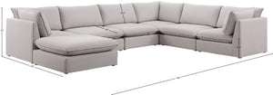 Mackenzie Linen Textured Fabric / Engineered Wood / Foam Contemporary Beige Durable Linen Textured Modular Sectional - 160" W x 120" D x 35" H