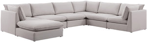 Mackenzie Linen Textured Fabric / Engineered Wood / Foam Contemporary Beige Durable Linen Textured Modular Sectional - 160" W x 120" D x 35" H