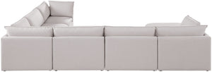 Mackenzie Linen Textured Fabric / Engineered Wood / Foam Contemporary Beige Durable Linen Textured Modular Sectional - 160" W x 120" D x 35" H
