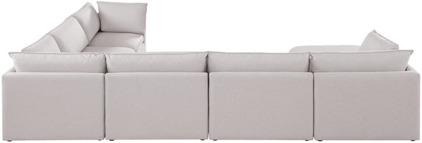Mackenzie Linen Textured Fabric / Engineered Wood / Foam Contemporary Beige Durable Linen Textured Modular Sectional - 160" W x 120" D x 35" H