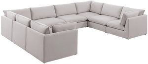 Mackenzie Linen Textured Fabric / Engineered Wood / Foam Contemporary Beige Durable Linen Textured Modular Sectional - 160" W x 120" D x 35" H