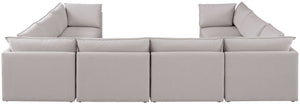 Mackenzie Linen Textured Fabric / Engineered Wood / Foam Contemporary Beige Durable Linen Textured Modular Sectional - 160" W x 120" D x 35" H