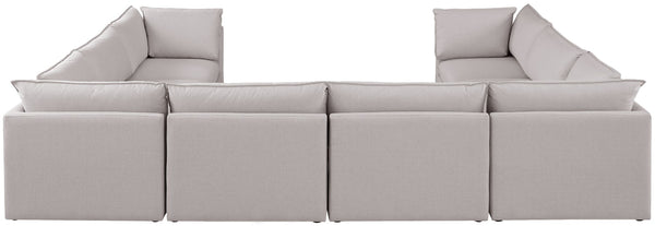 Mackenzie Linen Textured Fabric / Engineered Wood / Foam Contemporary Beige Durable Linen Textured Modular Sectional - 160" W x 120" D x 35" H