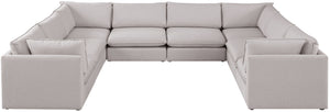 Mackenzie Linen Textured Fabric / Engineered Wood / Foam Contemporary Beige Durable Linen Textured Modular Sectional - 160" W x 120" D x 35" H