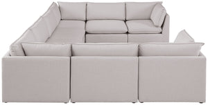 Mackenzie Linen Textured Fabric / Engineered Wood / Foam Contemporary Beige Durable Linen Textured Modular Sectional - 160" W x 120" D x 35" H