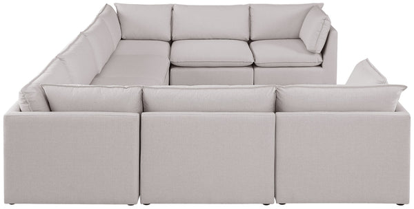 Mackenzie Linen Textured Fabric / Engineered Wood / Foam Contemporary Beige Durable Linen Textured Modular Sectional - 160" W x 120" D x 35" H