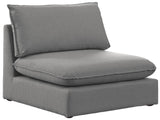 Mackenzie Linen Textured Fabric / Engineered Wood / Foam Contemporary Grey Durable Linen Textured Armless - 40" W x 40" D x 35" H