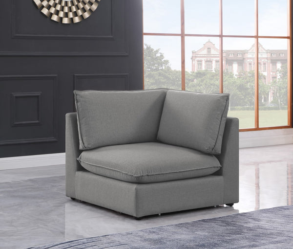 Mackenzie Linen Textured Fabric / Engineered Wood / Foam Contemporary Grey Durable Linen Textured Corner - 40" W x 40" D x 35" H