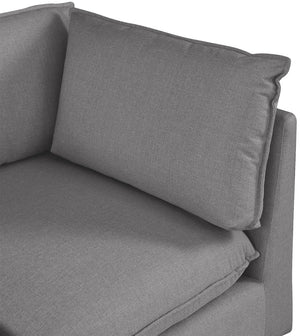 Mackenzie Linen Textured Fabric / Engineered Wood / Foam Contemporary Grey Durable Linen Textured Corner - 40" W x 40" D x 35" H