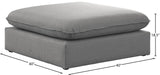 Mackenzie Linen Textured Fabric / Engineered Wood / Foam Contemporary Grey Durable Linen Textured Ottoman - 40" W x 40" D x 18.5" H