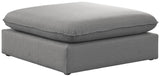 Mackenzie Linen Textured Fabric / Engineered Wood / Foam Contemporary Grey Durable Linen Textured Ottoman - 40" W x 40" D x 18.5" H