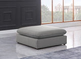 Mackenzie Linen Textured Fabric / Engineered Wood / Foam Contemporary Grey Durable Linen Textured Ottoman - 40" W x 40" D x 18.5" H