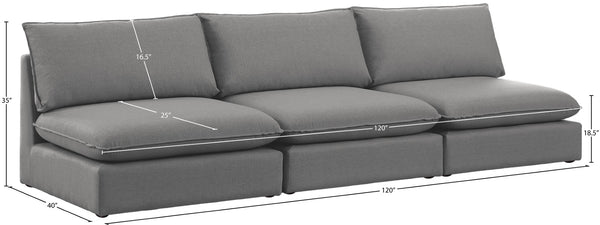 Mackenzie Linen Textured Fabric / Engineered Wood / Foam Contemporary Grey Durable Linen Textured Modular Sofa - 120" W x 40" D x 35" H