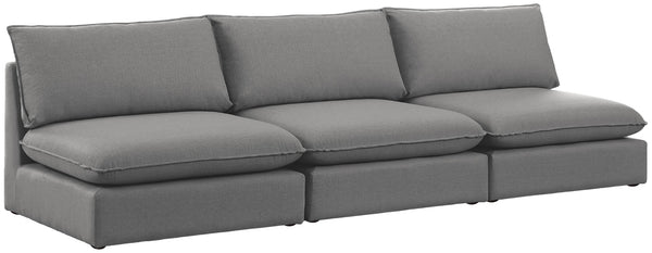 Mackenzie Linen Textured Fabric / Engineered Wood / Foam Contemporary Grey Durable Linen Textured Modular Sofa - 120" W x 40" D x 35" H