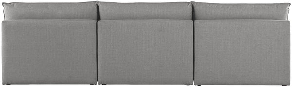 Mackenzie Linen Textured Fabric / Engineered Wood / Foam Contemporary Grey Durable Linen Textured Modular Sofa - 120" W x 40" D x 35" H