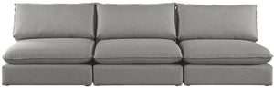 Mackenzie Linen Textured Fabric / Engineered Wood / Foam Contemporary Grey Durable Linen Textured Modular Sofa - 120" W x 40" D x 35" H