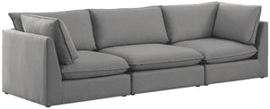 Mackenzie Linen Textured Fabric / Engineered Wood / Foam Contemporary Grey Durable Linen Textured Modular Sofa - 120" W x 40" D x 35" H
