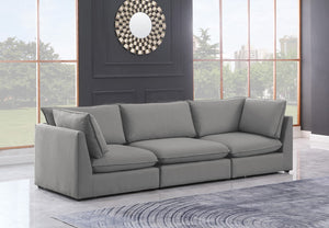 Mackenzie Linen Textured Fabric / Engineered Wood / Foam Contemporary Grey Durable Linen Textured Modular Sofa - 120" W x 40" D x 35" H