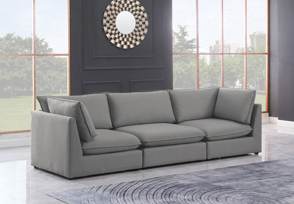 Mackenzie Linen Textured Fabric / Engineered Wood / Foam Contemporary Grey Durable Linen Textured Modular Sofa - 120" W x 40" D x 35" H