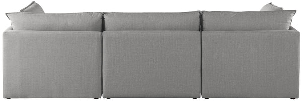 Mackenzie Linen Textured Fabric / Engineered Wood / Foam Contemporary Grey Durable Linen Textured Modular Sofa - 120" W x 40" D x 35" H