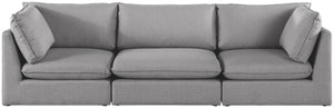 Mackenzie Linen Textured Fabric / Engineered Wood / Foam Contemporary Grey Durable Linen Textured Modular Sofa - 120" W x 40" D x 35" H