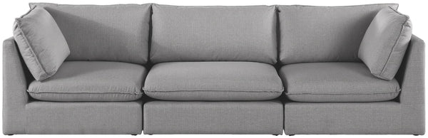 Mackenzie Linen Textured Fabric / Engineered Wood / Foam Contemporary Grey Durable Linen Textured Modular Sofa - 120" W x 40" D x 35" H