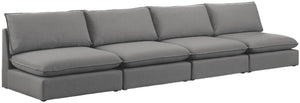 Mackenzie Linen Textured Fabric / Engineered Wood / Foam Contemporary Grey Durable Linen Textured Modular Sofa - 160" W x 40" D x 35" H