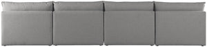Mackenzie Linen Textured Fabric / Engineered Wood / Foam Contemporary Grey Durable Linen Textured Modular Sofa - 160" W x 40" D x 35" H