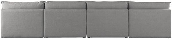 Mackenzie Linen Textured Fabric / Engineered Wood / Foam Contemporary Grey Durable Linen Textured Modular Sofa - 160" W x 40" D x 35" H