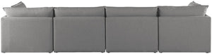 Mackenzie Linen Textured Fabric / Engineered Wood / Foam Contemporary Grey Durable Linen Textured Modular Sofa - 160" W x 40" D x 35" H