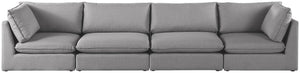 Mackenzie Linen Textured Fabric / Engineered Wood / Foam Contemporary Grey Durable Linen Textured Modular Sofa - 160" W x 40" D x 35" H