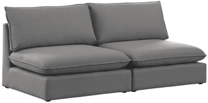Mackenzie Linen Textured Fabric / Engineered Wood / Foam Contemporary Grey Durable Linen Textured Modular Sofa - 80" W x 40" D x 35" H