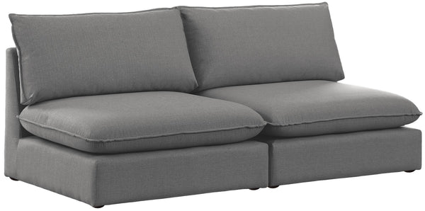 Mackenzie Linen Textured Fabric / Engineered Wood / Foam Contemporary Grey Durable Linen Textured Modular Sofa - 80" W x 40" D x 35" H