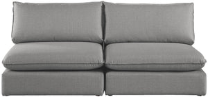 Mackenzie Linen Textured Fabric / Engineered Wood / Foam Contemporary Grey Durable Linen Textured Modular Sofa - 80" W x 40" D x 35" H