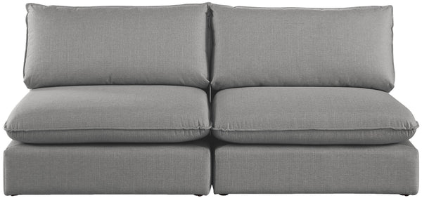 Mackenzie Linen Textured Fabric / Engineered Wood / Foam Contemporary Grey Durable Linen Textured Modular Sofa - 80" W x 40" D x 35" H