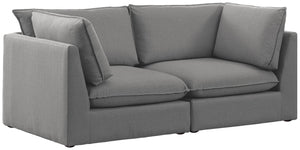Mackenzie Linen Textured Fabric / Engineered Wood / Foam Contemporary Grey Durable Linen Textured Modular Sofa - 80" W x 40" D x 35" H