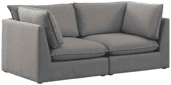 Mackenzie Linen Textured Fabric / Engineered Wood / Foam Contemporary Grey Durable Linen Textured Modular Sofa - 80" W x 40" D x 35" H
