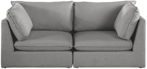 Mackenzie Linen Textured Fabric / Engineered Wood / Foam Contemporary Grey Durable Linen Textured Modular Sofa - 80" W x 40" D x 35" H