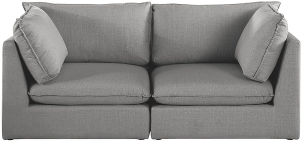 Mackenzie Linen Textured Fabric / Engineered Wood / Foam Contemporary Grey Durable Linen Textured Modular Sofa - 80" W x 40" D x 35" H