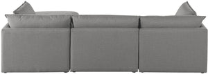 Mackenzie Linen Textured Fabric / Engineered Wood / Foam Contemporary Grey Durable Linen Textured Modular Sectional - 120" W x 80" D x 35" H